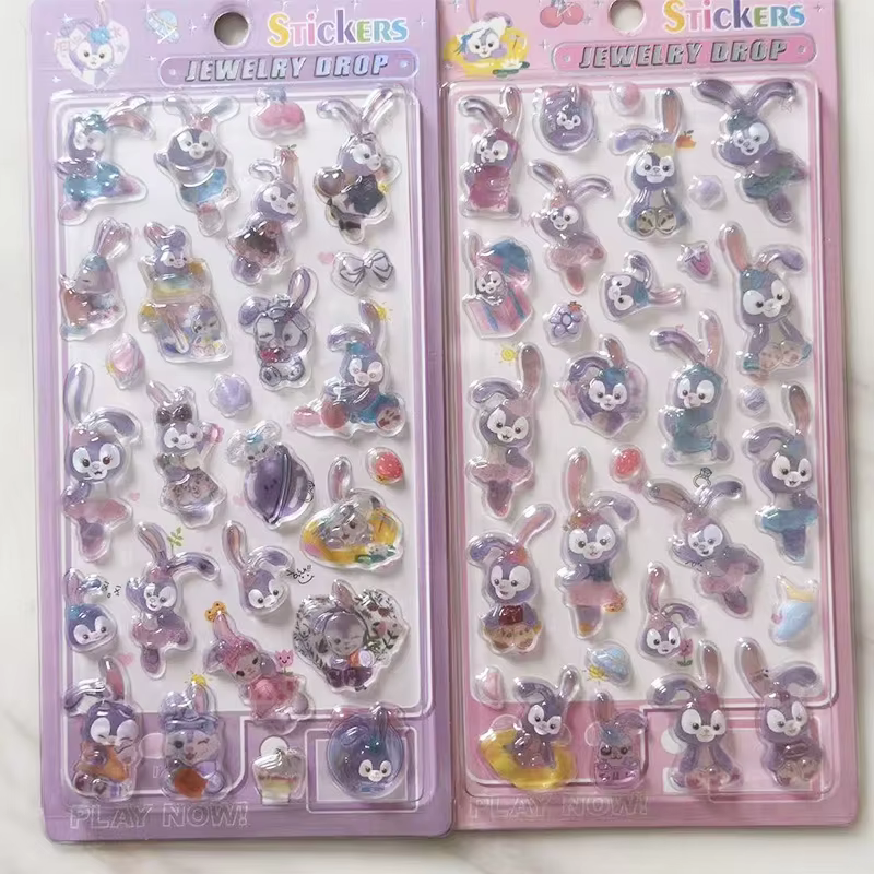 2 autocollants en cristal 3D Stellalou Linabell, autocollants de récompense pour garçons et filles, 