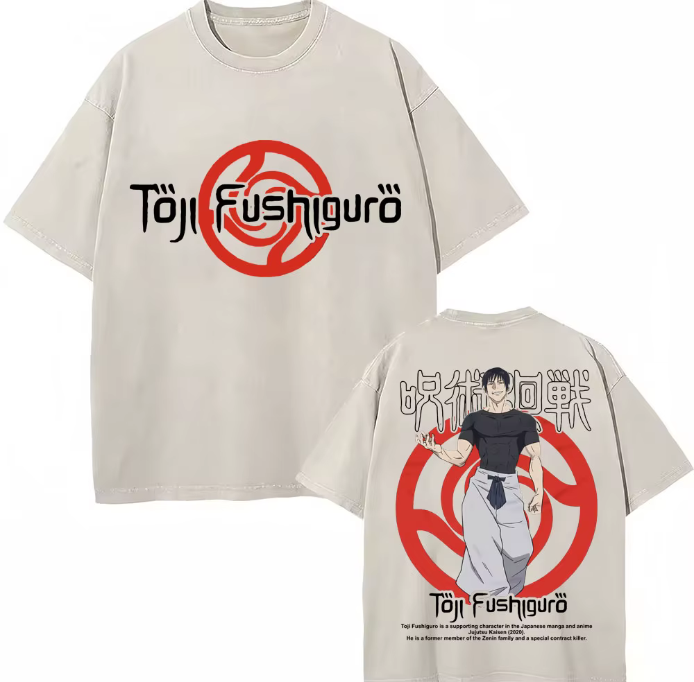 T-shirts décontractés en coton surdimensionnés Harajuku, inspirés de l'anime japonais Jujutsu Kaisen