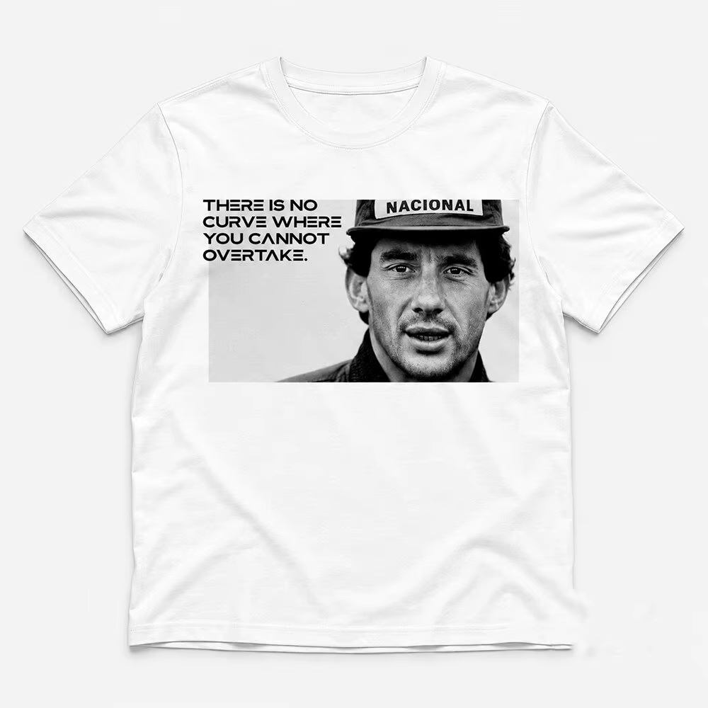 T-shirt Ayrton Senna pour hommes, imprimé « There Is No Curve Where You Cannot Overtake », style vin