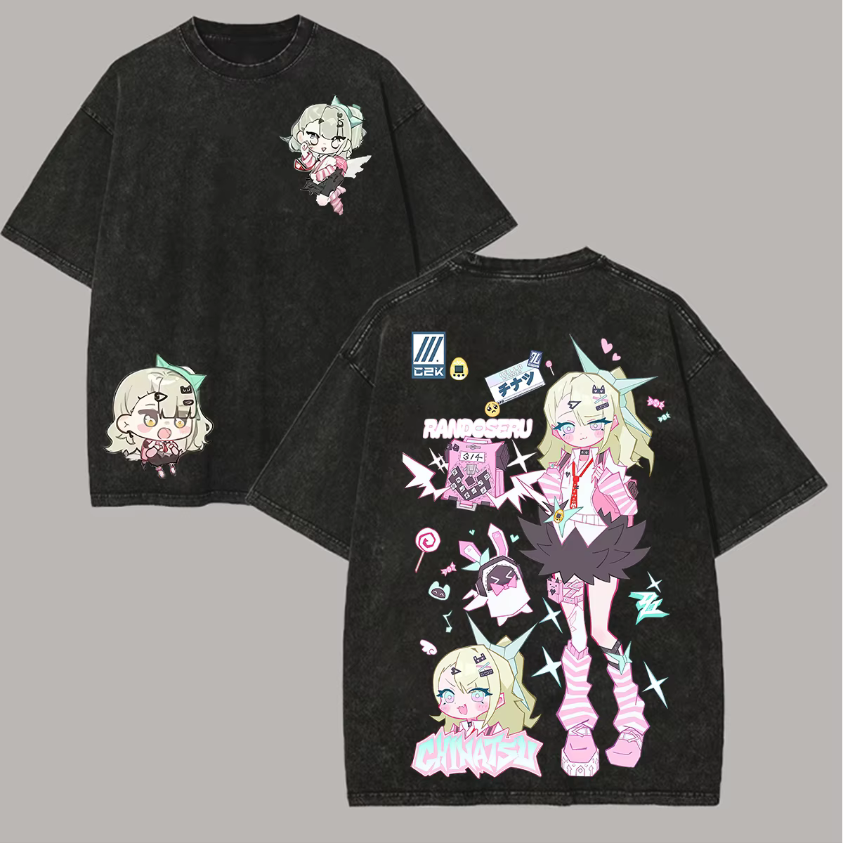 T-shirt délavé Zenless Zone Zero pour les fans d'anime, vêtements de personnalité toute l'année, gra