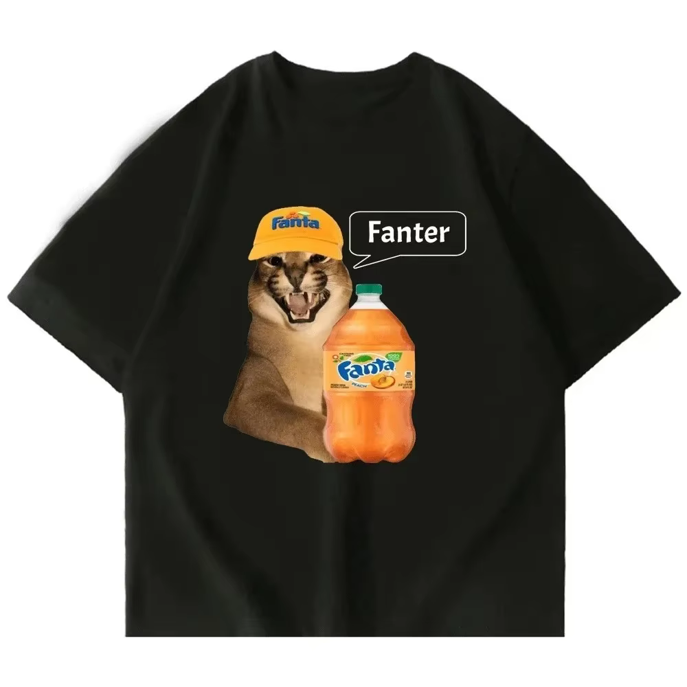 T-shirt décontracté à manches courtes pour femme avec imprimé fantaisie amusant du chat Floppa, idéa