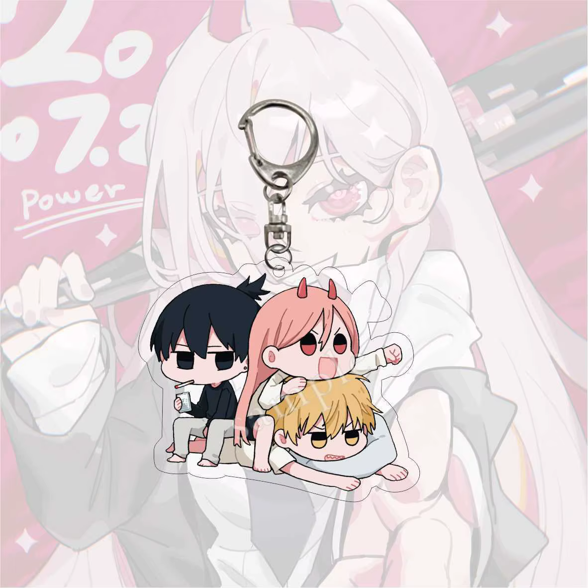 Chainsaw Man Anime Keychain 5 5CM Acrylic Pendant Denji Makima Power Aki Hayakawa Kobeni  Anime Acce