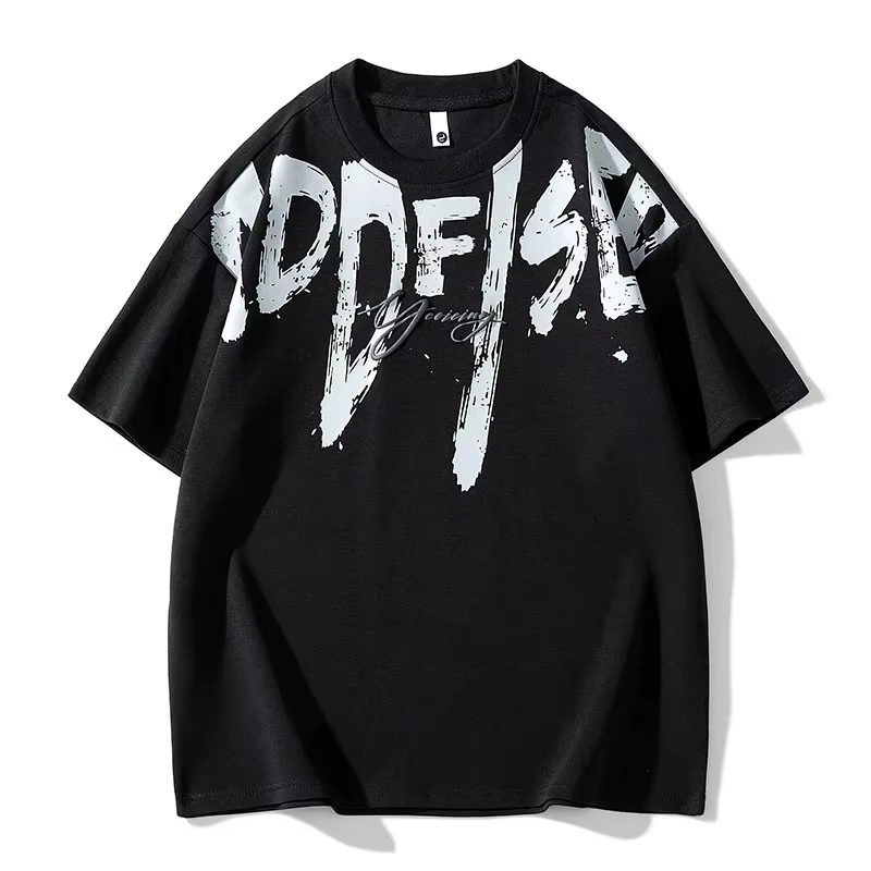 T-shirt à manches courtes épais style américain pour homme, grande taille, nouvelle tendance, imprim