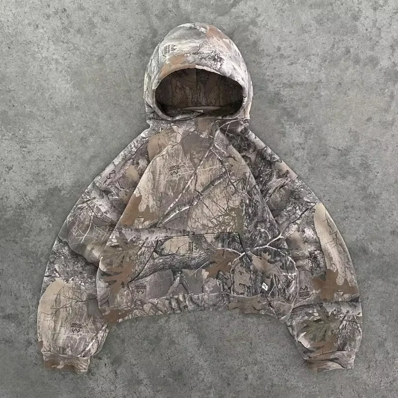 Streetwear sweat à capuche zippé Y2K vêtements hommes femmes Harajuku gothique rétro camouflage grap