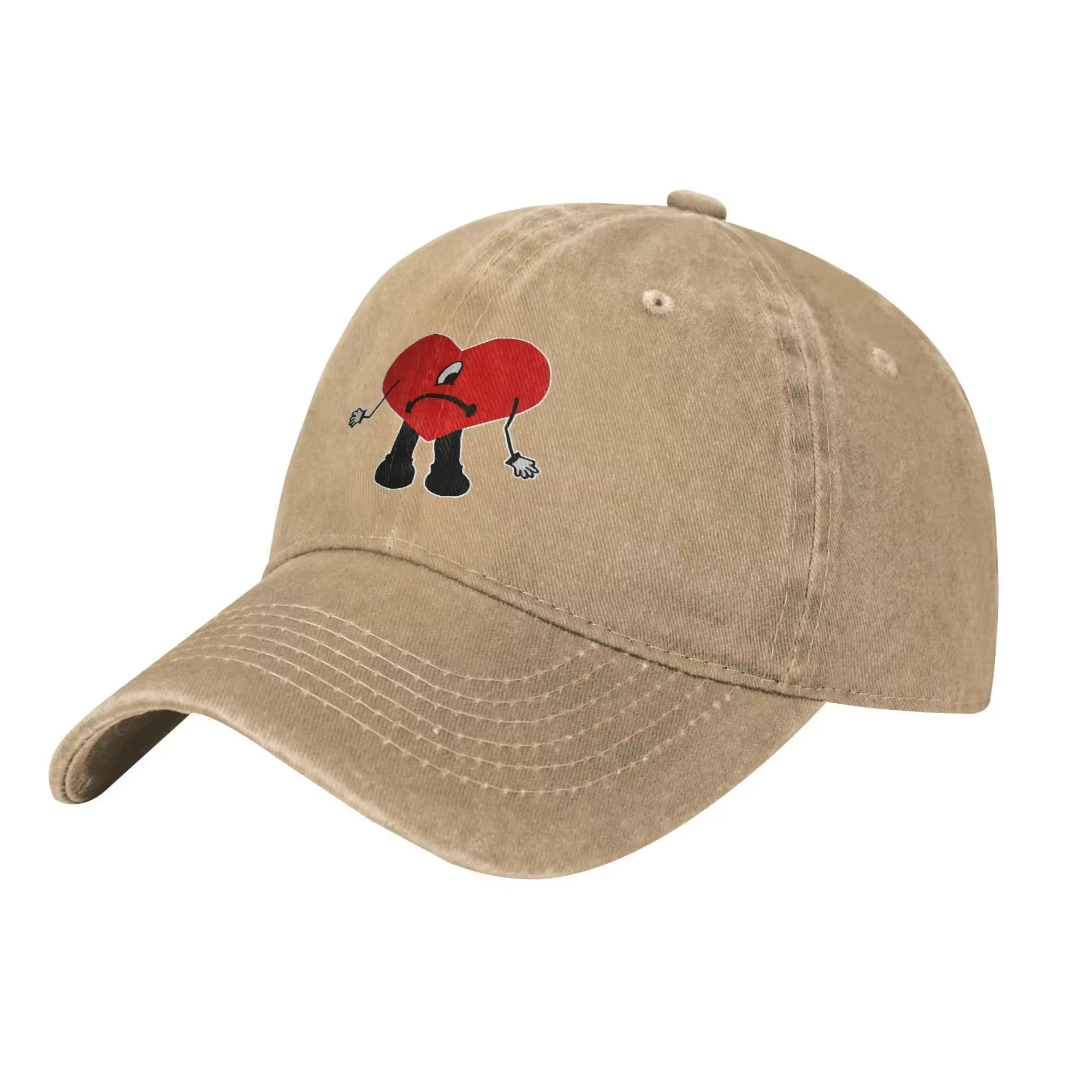 Casquettes de baseball Bad Bunny Album, en denim vieilli vintage, style rappeur portoricain, casquet