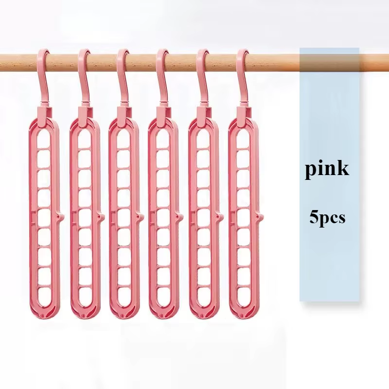 5 pièces 9 trous garde-robe support de rangement multifonctionnel pliable vêtements support de sécha