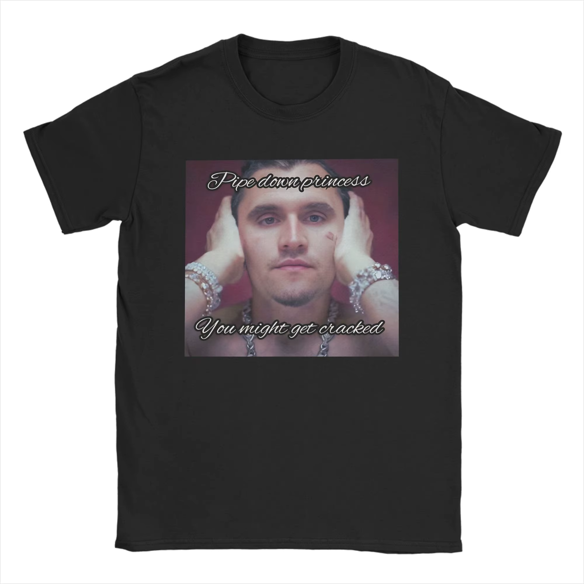 Hommes Charlie Kirk visage rappeur Meme T-Shirt couverture en coton drôle à manches courtes col rond