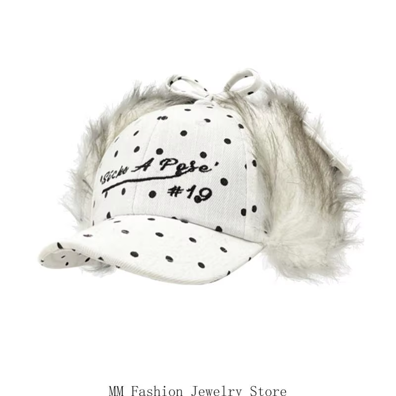 D0ub Chapeau baseball à oreille D0UB For Idol Chows Furry Headwear brodé