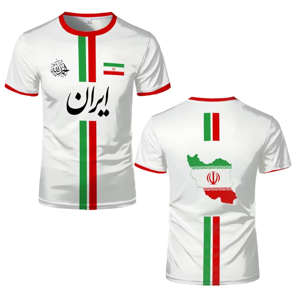 T-shirt avec carte de l'Iran pour hommes et femmes, drapeau iranien, calligraphie persane, uniforme 
