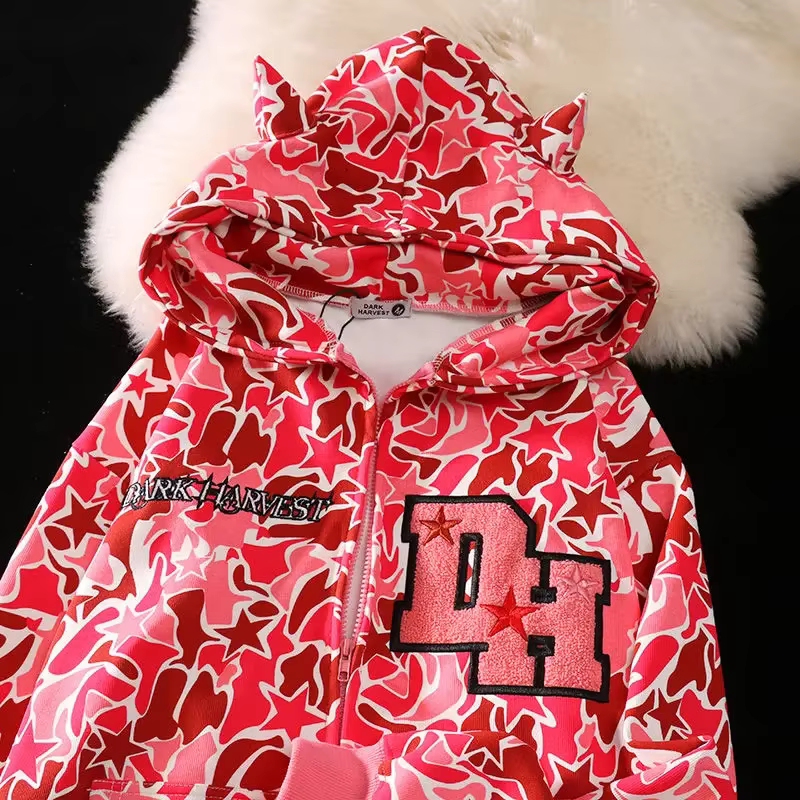 Harajuku imprimé léopard sweat à capuche zippé vêtements d'extérieur décontractés femmes sweat vêtem