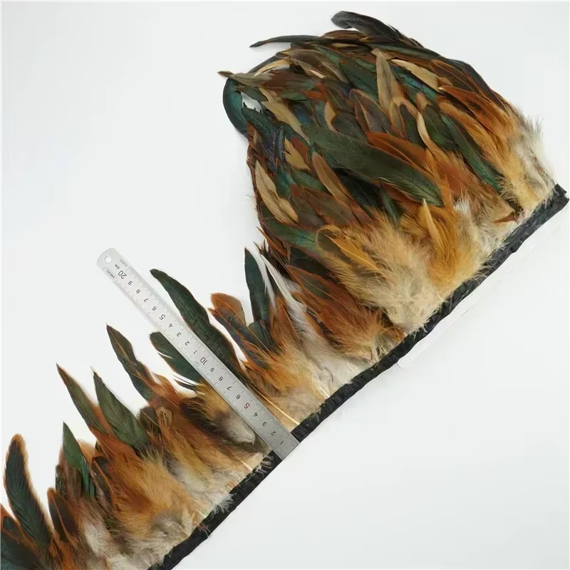 1 mètre de plumes naturelles de paon, coq et faisan, franges pour vêtements, garnitures en tissu, ar