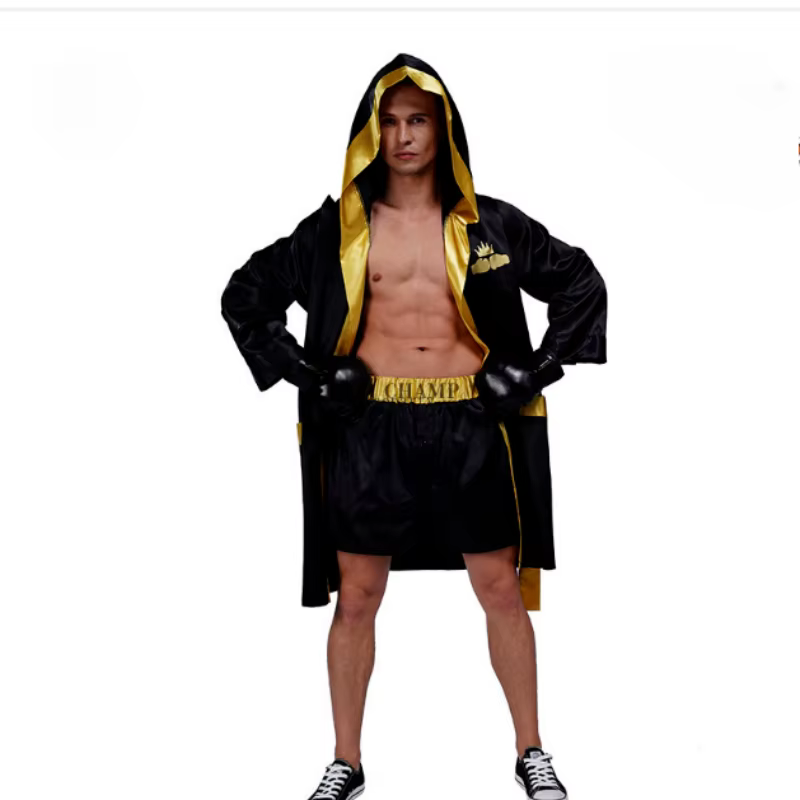 Costume de Cosplay de Champion de boxe pour adultes, Robe Boxer pour hommes et femmes, ceinture doré
