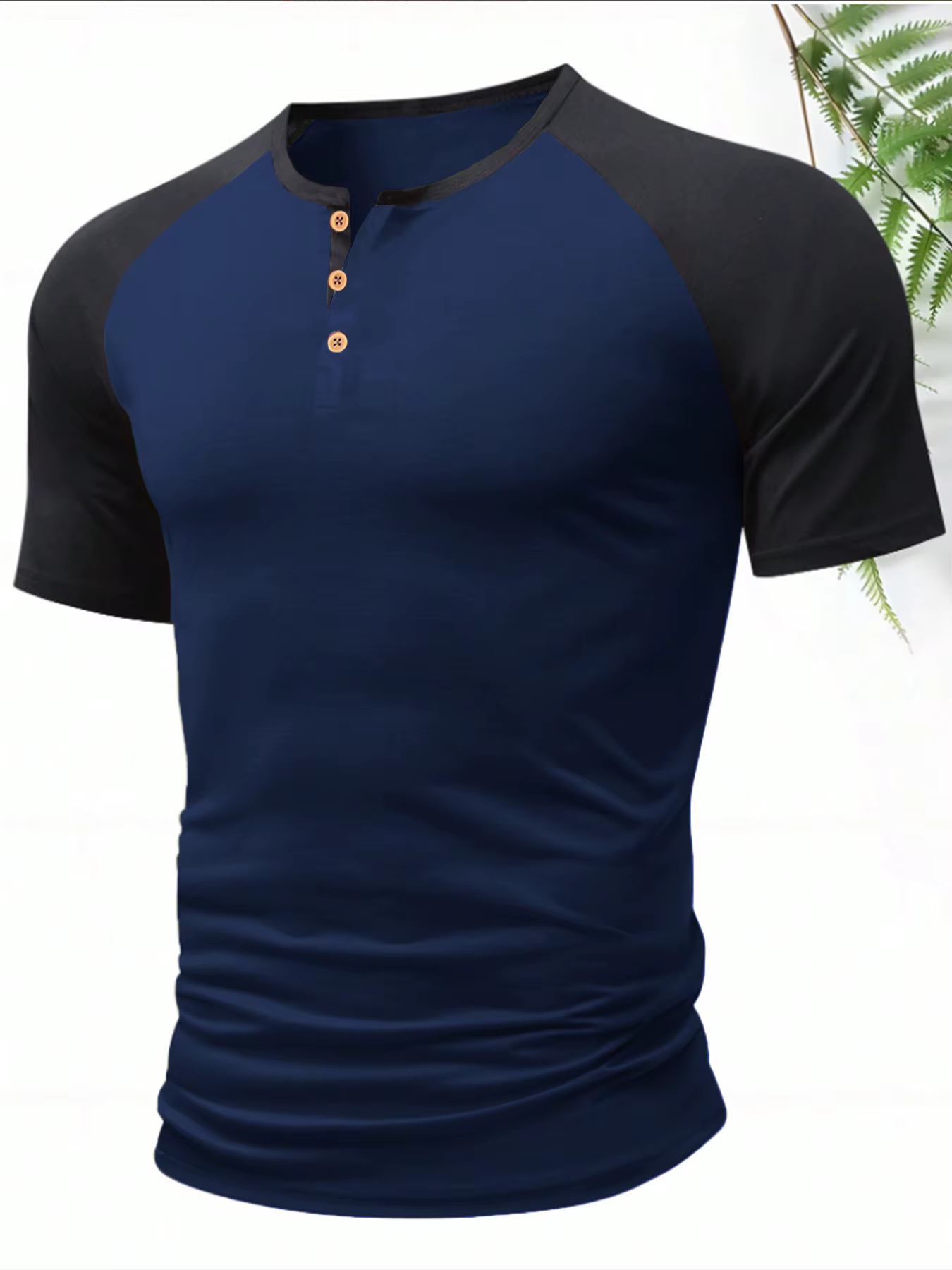 Mode homme Henley T-Shirt été ample col rond manches courtes décontracté rue hauts hommes quotidien 