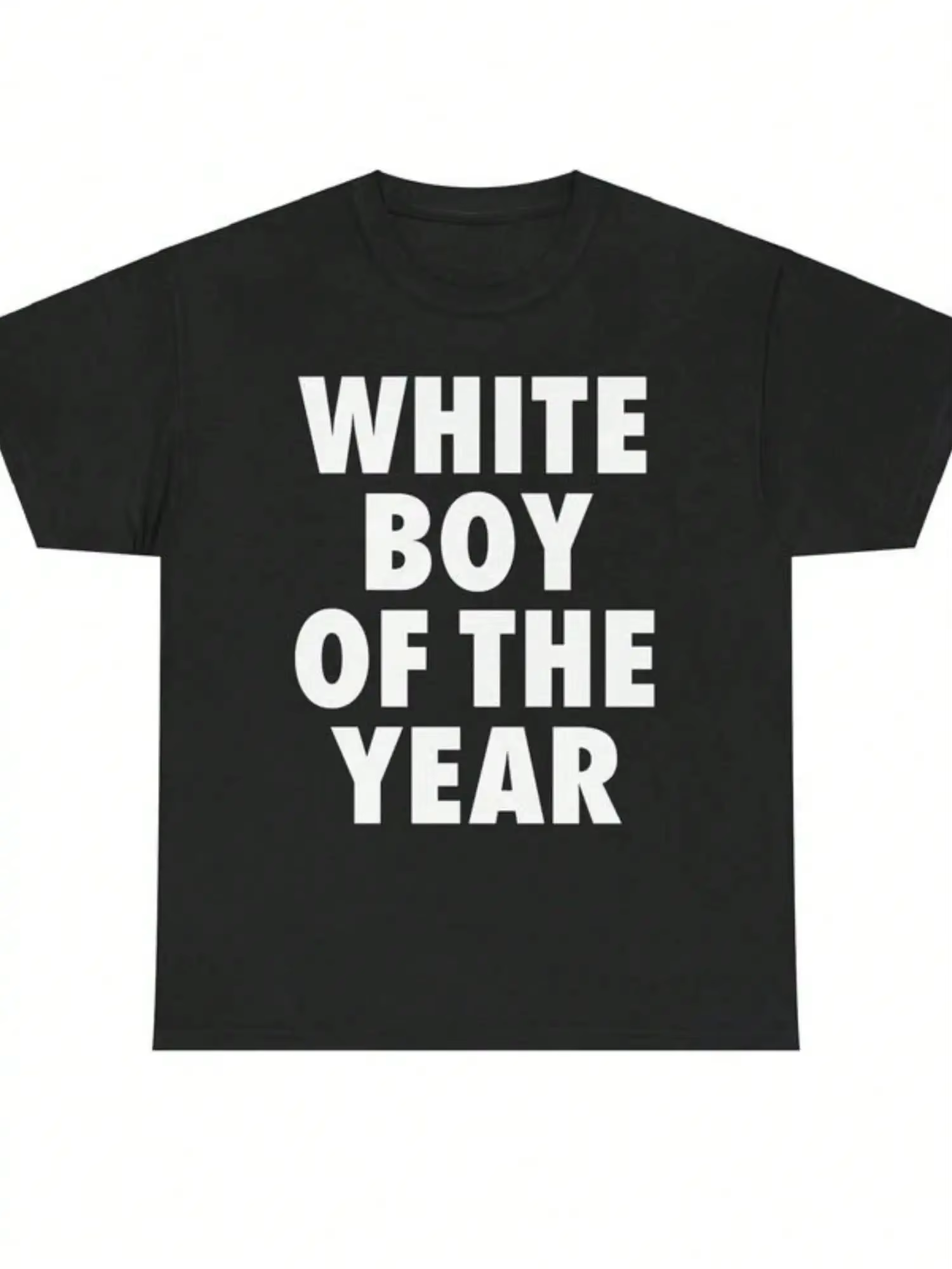 T-shirts WHITE BOY OF THE YEAR imprimés à manches courtes, style rétro, streetwear décontracté, tee-