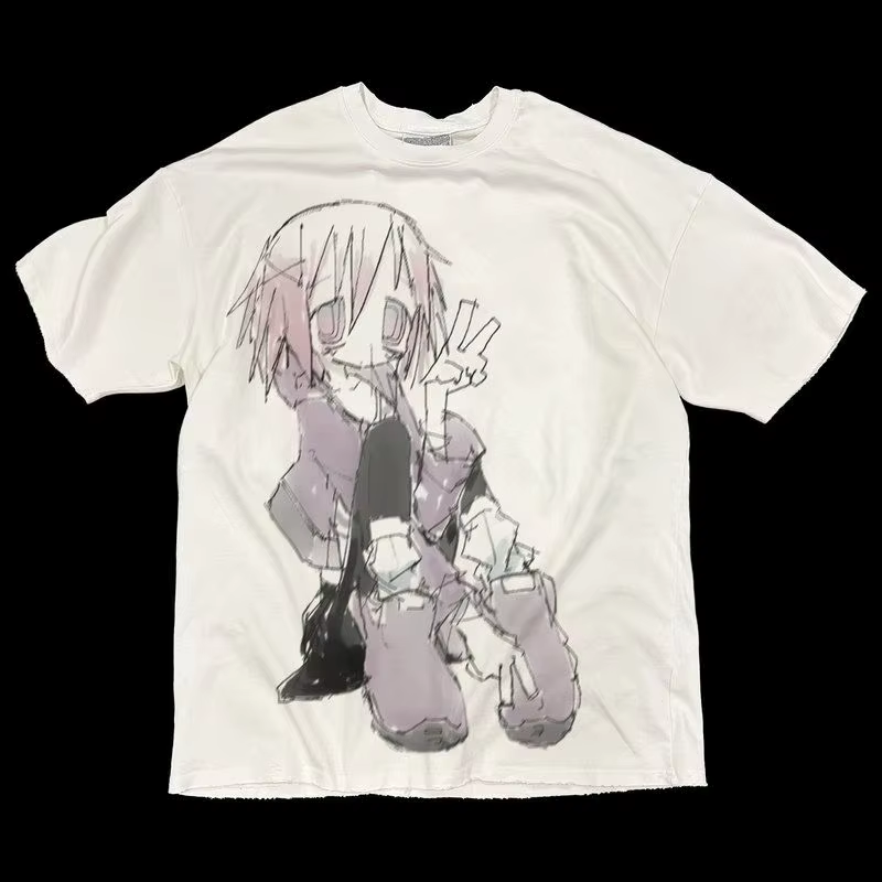 Japonais Y2k femmes recadrée Grunge vêtements 2000s hauts t-shirt pour femmes fille t-shirts graphiq