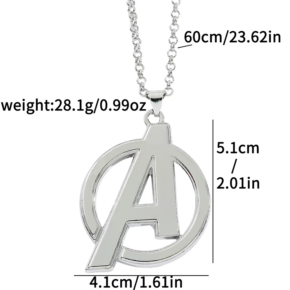 Collier avec pendentif logo Avengers, bijoux tendance super-héros, accessoires pour les fans de film