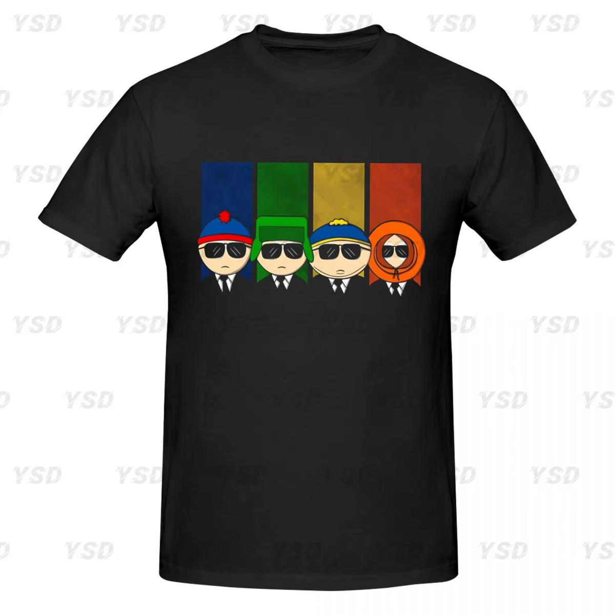 S-southpark Theme Breaking Park T-shirt de sport moulant en coton pour hommes, vêtements de sport de