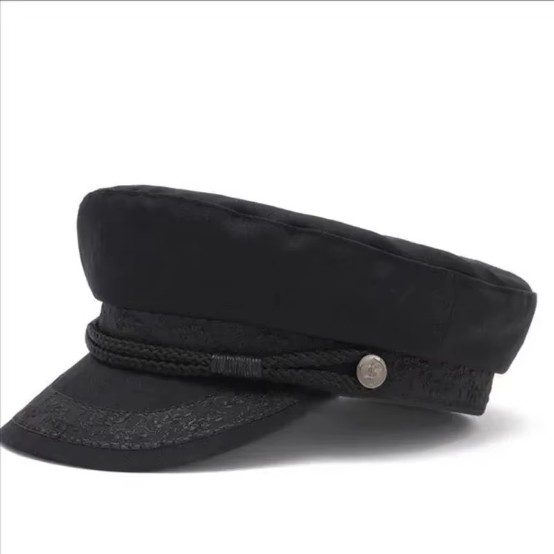 Casquette marine grande taille 62cm pour hommes, chapeau de marin à dessus plat en coton, nouveau ch