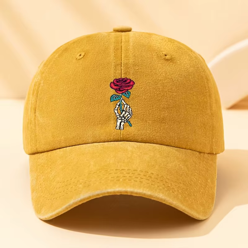 Casquette de baseball imprimée rose à la mode, casquette multifonctionnelle en bec de canard décontr