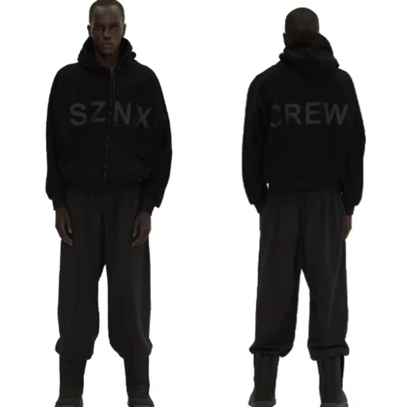 Cardigan noir cartouches Kanye SZNX CREW sweat à capuche avec fermeture éclair hommes femmes meilleu
