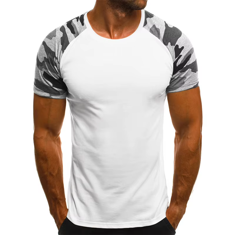 Nouveaux hommes T-Shirt à manches Raglan hommes t-shirts athlétiques bloc de couleur vêtements de sp