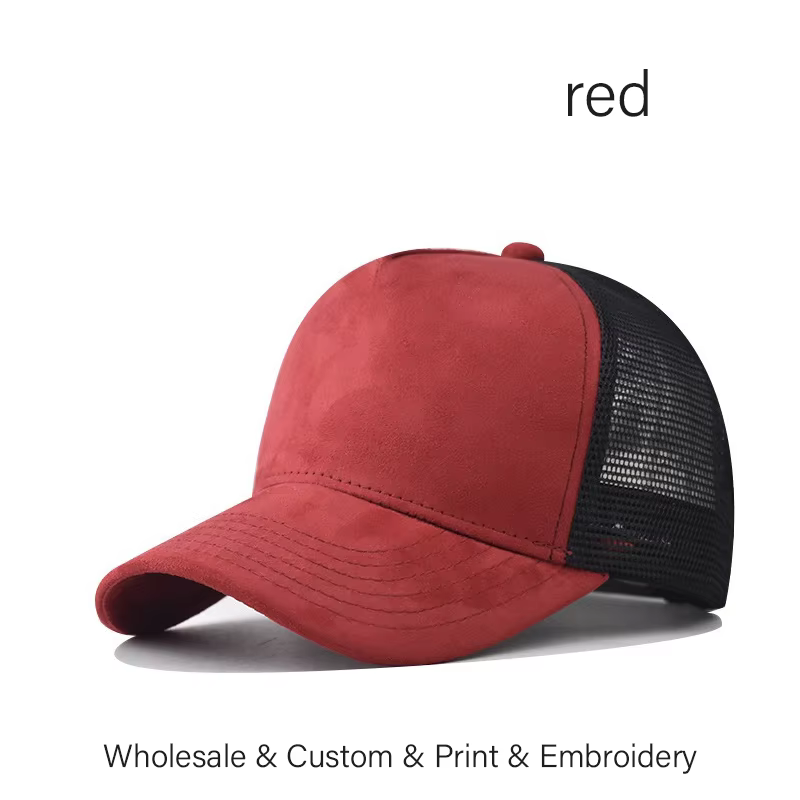 SLECKTON Logo personnalisé haute qualité daim maille Baseball chapeau lettre broderie marque concept
