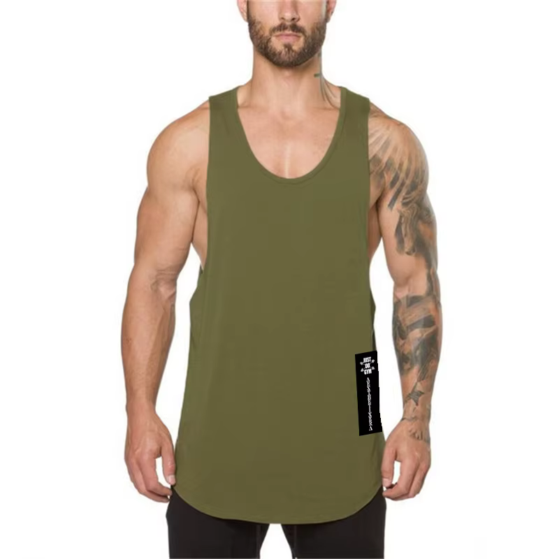 Débardeur de sport en coton pour homme – Idéal pour la gym, l'entraînement et la course à pied – Col