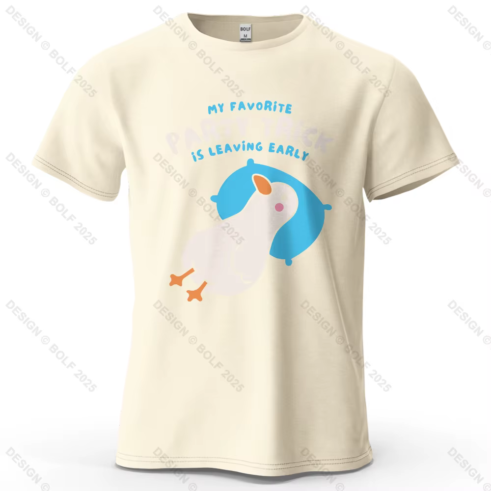 Party Duck T-Shirt homme imprimé ludique 100% coton surdimensionné relatable rassemblement graphique