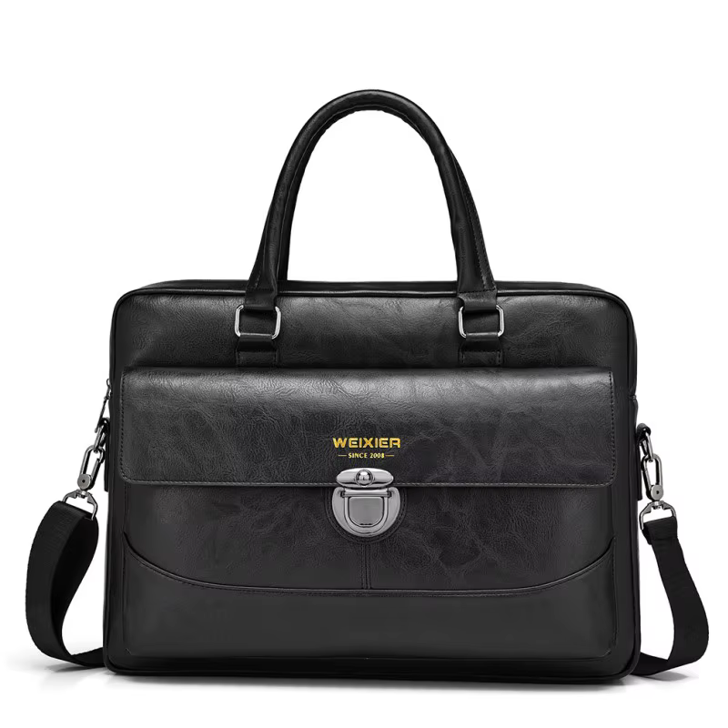 Porte-documents pour hommes, sac à bandoulière en cuir PU de bonne qualité, sacoches imperméables, s