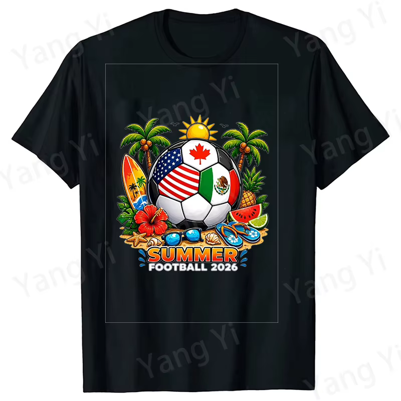 T-shirts de football tendance pour femmes et hommes – Manches courtes, style Harajuku, ambiance esti