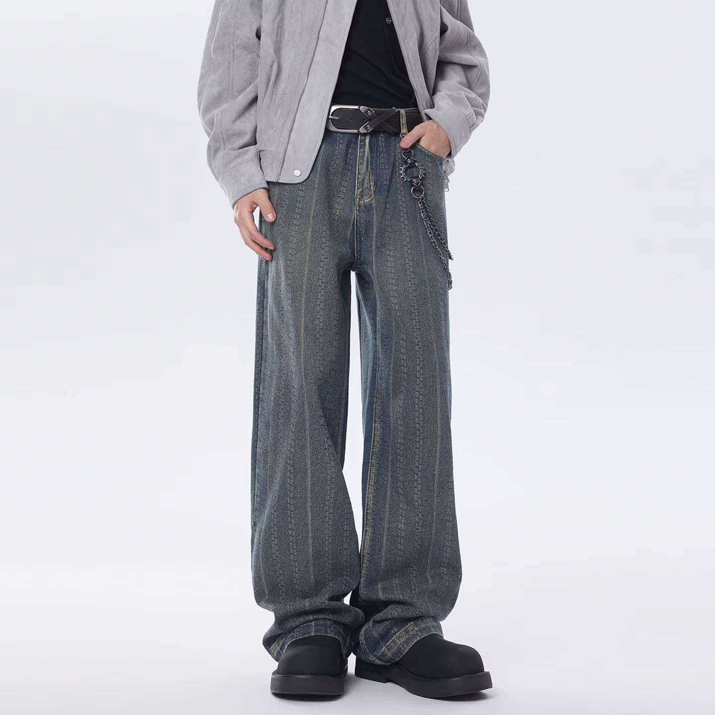 Jean à rayures pointues rétro américain, nouvelle édition étendue, marque tendance, personnalisé, be