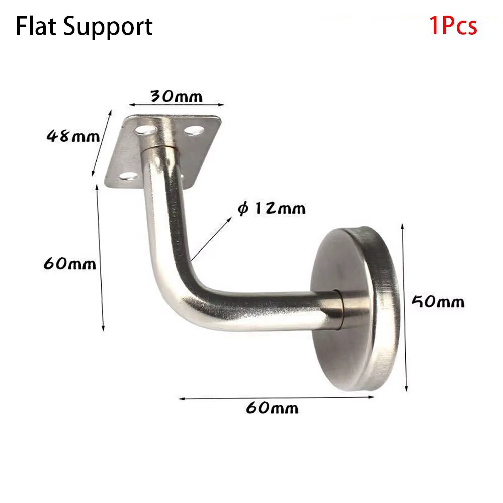 Support mural pour main courante, 1 pièce, en acier inoxydable, pour balustrade d'escalier, 60x60mm,