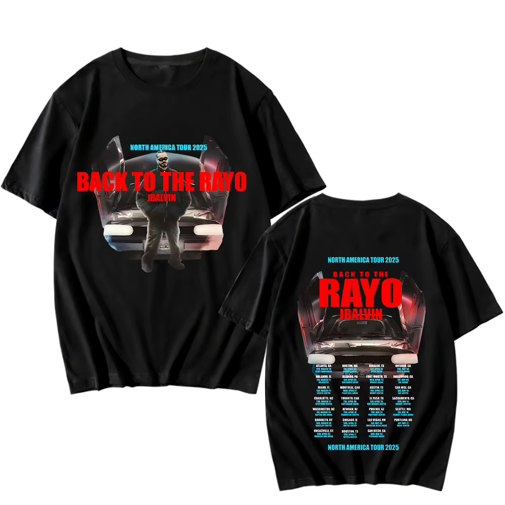T-shirt unisexe en coton J Balvin, Retour vers le Rayo, Tour nord-américain, Y-Technology, Vêtements