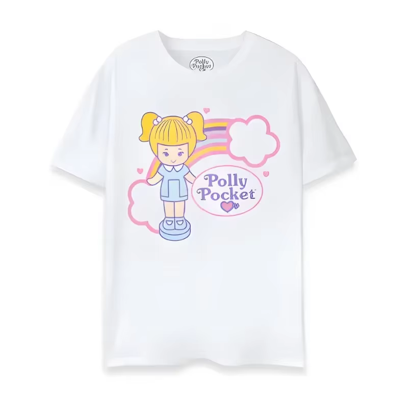 Polly Pocket – T-shirt d'été imprimé avec motifs mignons, T-shirt à la mode Harajuku Kawaii, vêtemen