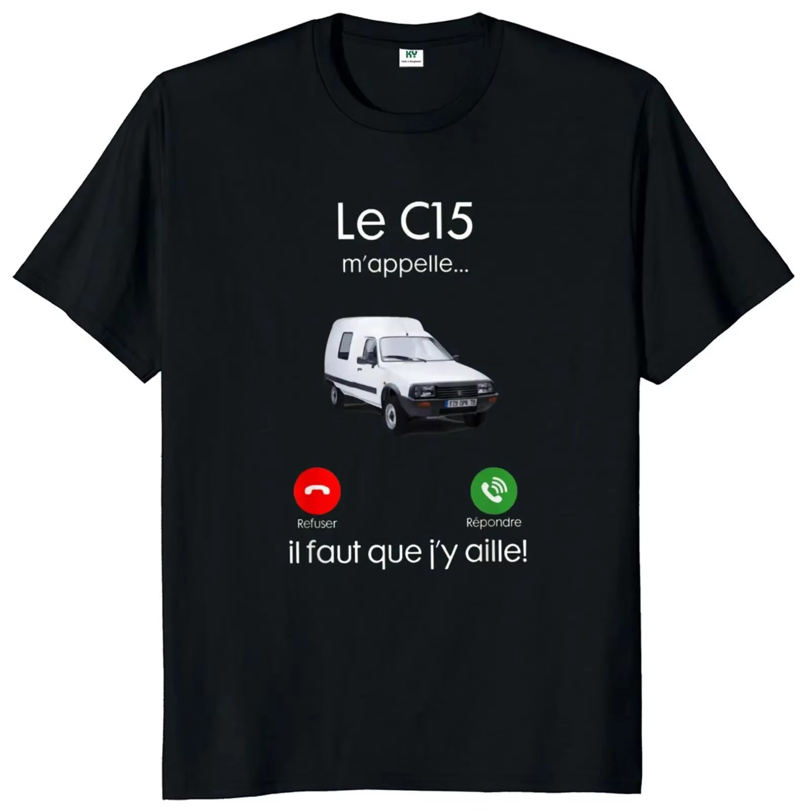 Le C15 appelle-moi que j'ai aller t-shirt avec drôle disant français t-shirt classique pour les amat