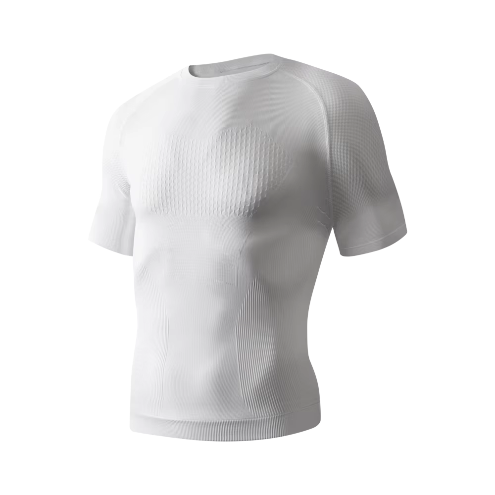 T-shirt de sport pour homme en maille compressée, T-shirt de course élastique, T-shirt de compressio