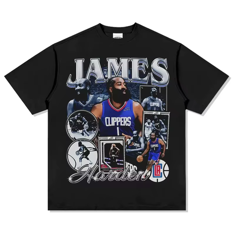 Nouveauté James Harden imprimé coton à manches courtes basket-ball sport entraînement T-shirt été ho