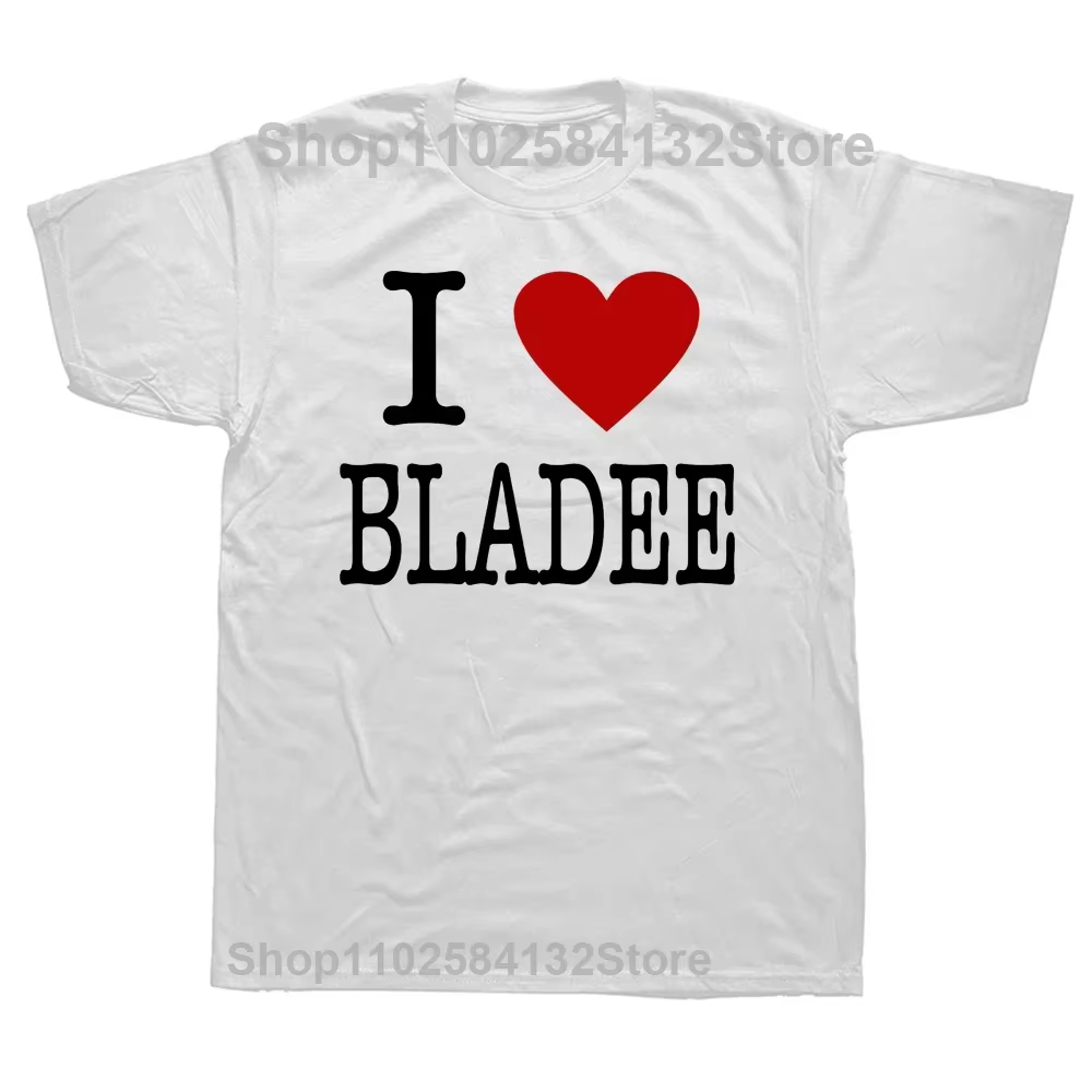 J'aime Bladee T-Shirt citation graphique T-Shirt hauts drôle Bladee amoureux lettres haut imprimé ba