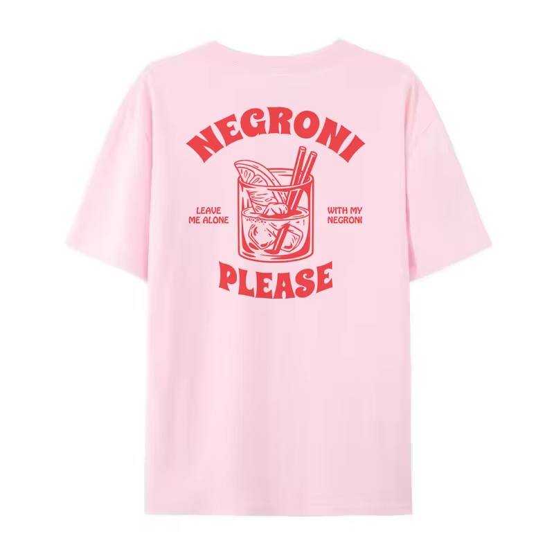Negroni s'il vous plaît Vintage Streetwear T-Shirts en vrac drôle Cocktail boisson t-shirt femmes mi
