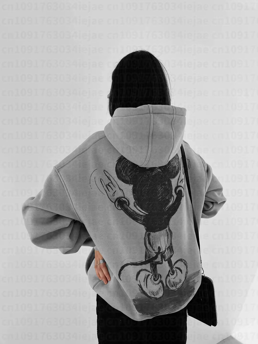 Sweat-shirt à capuche imprimé Mickey Mouse pour femmes et hommes, style décontracté streetwear, pull