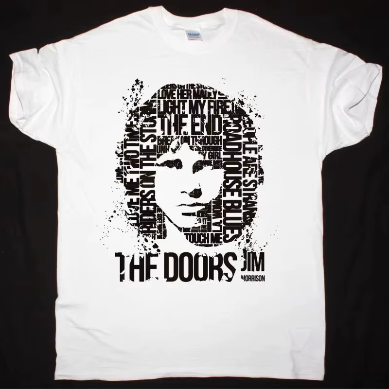 Nouveau T-shirt d'été 2026 THE DOORS Jim Morrison en coton à manches courtes pour homme, style Y2K, 
