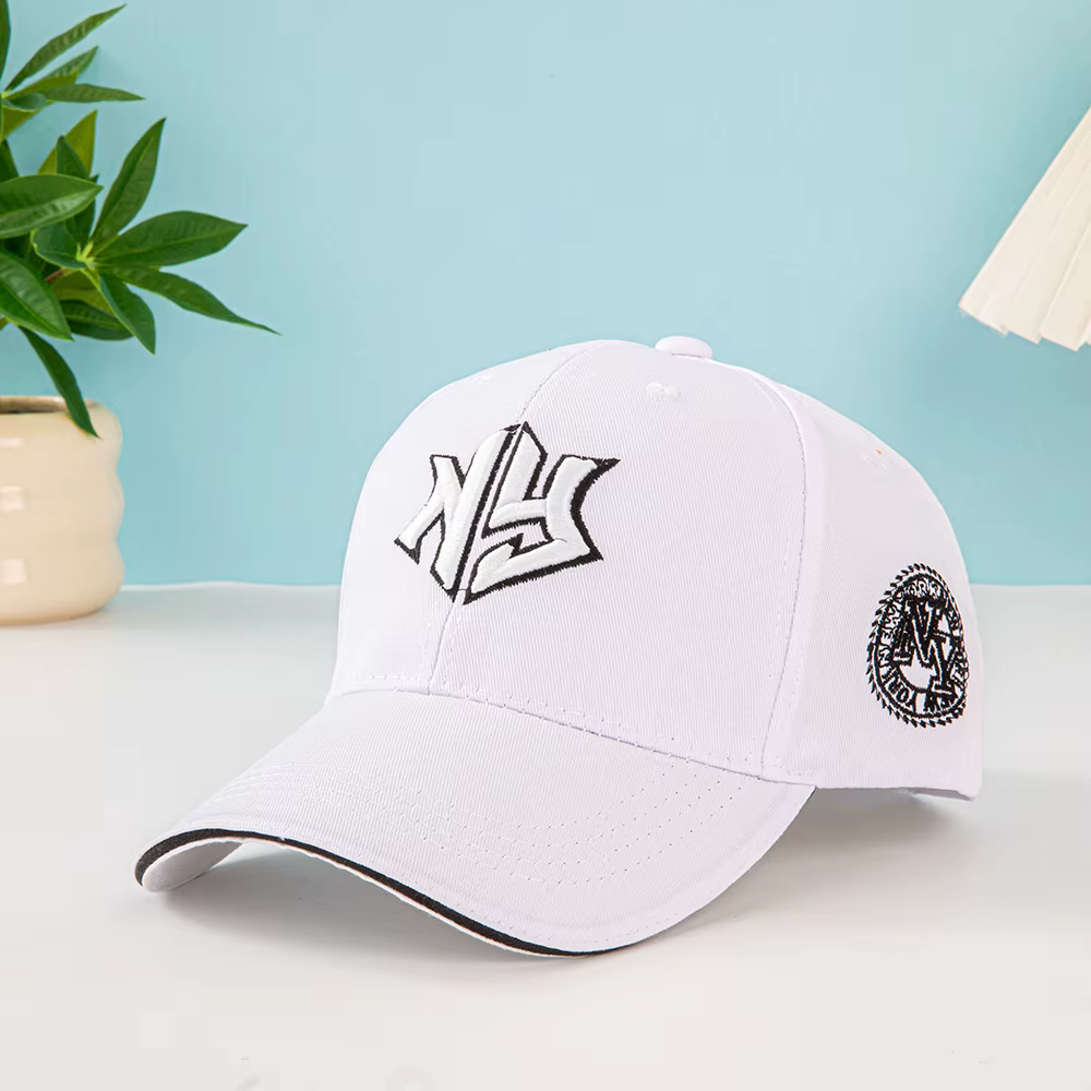 Casquette de baseball classique New York blanche - casquette de papa unisexe avec sangle réglable : 