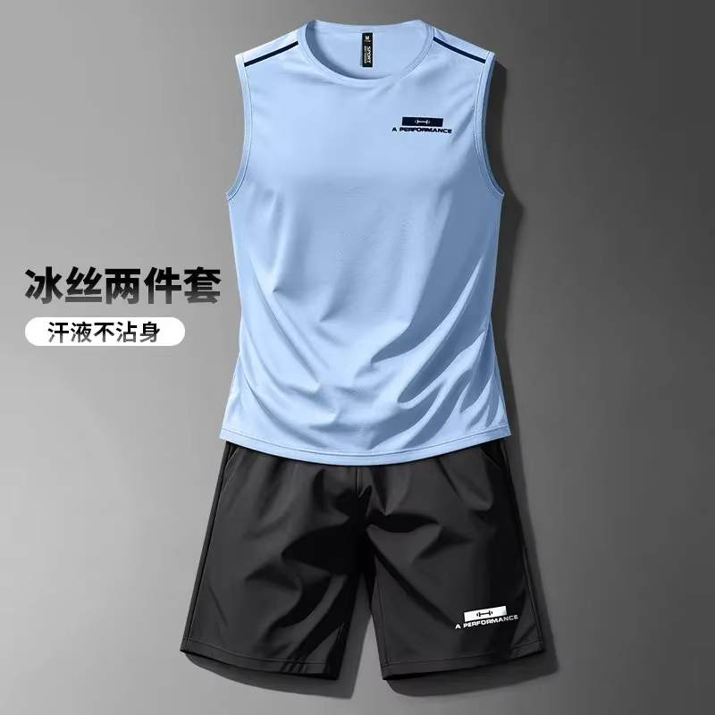 Ensemble de sport pour hommes, veste et short de basket-ball sans manches, séchage rapide, nouveau s