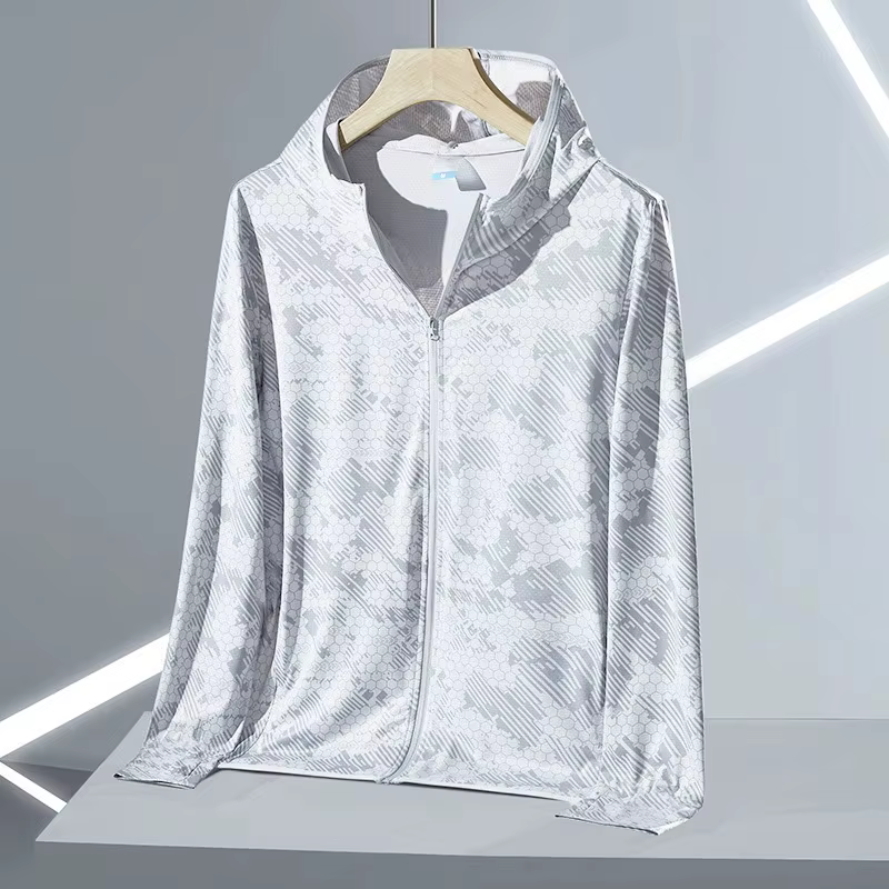 Vêtements de protection solaire pour hommes et femmes, mode d'été à capuche en soie glacée, décontra