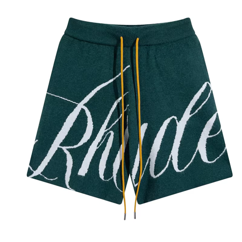 Shorts en laine Rhude décontractés streetwear pour hommes et femmes, shorts en tricot jacquard de ha