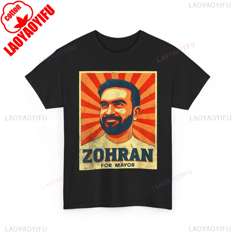 Zohran Mamdani pour Mayor Merch Chemise Imprimée Zohran Mamdani Support T-Shirt Rétro Hommes Femmes 