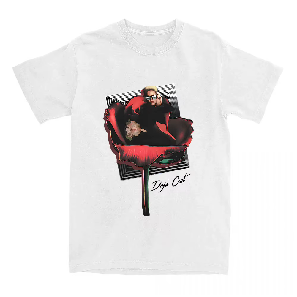 VIE IN BLOOM T-SHIRT Doja chat mode chanteur graphique t-shirts coton à manches courtes femme T-SHIR