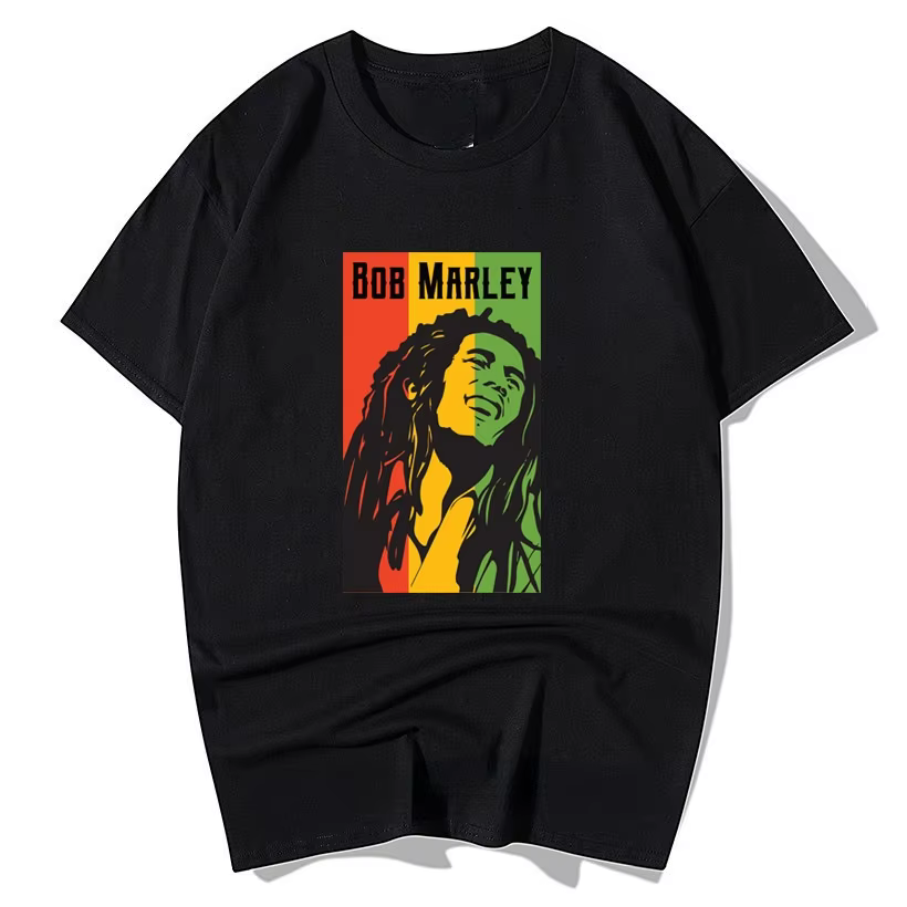 T-shirt Bob Marley Rock Hip Hop, vêtements de mode rétro, t-shirts graphiques, streetwear décontract