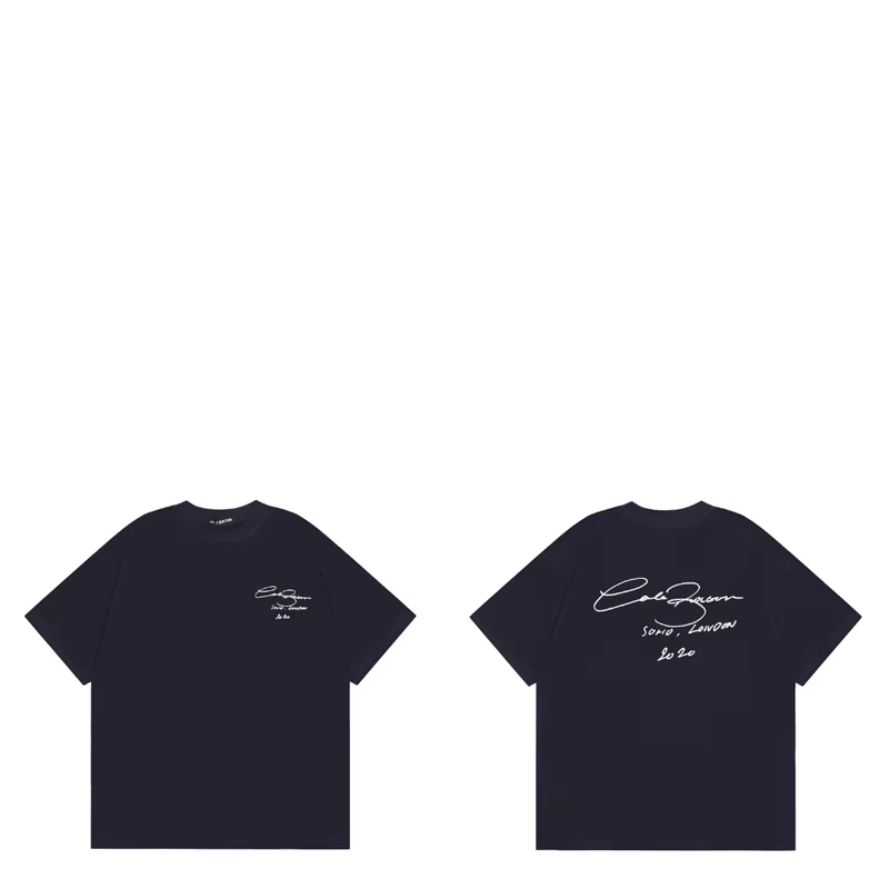 T-shirt unisexe d'été High Street CB, coupe ample, manches courtes, col rond simple, broderie du log