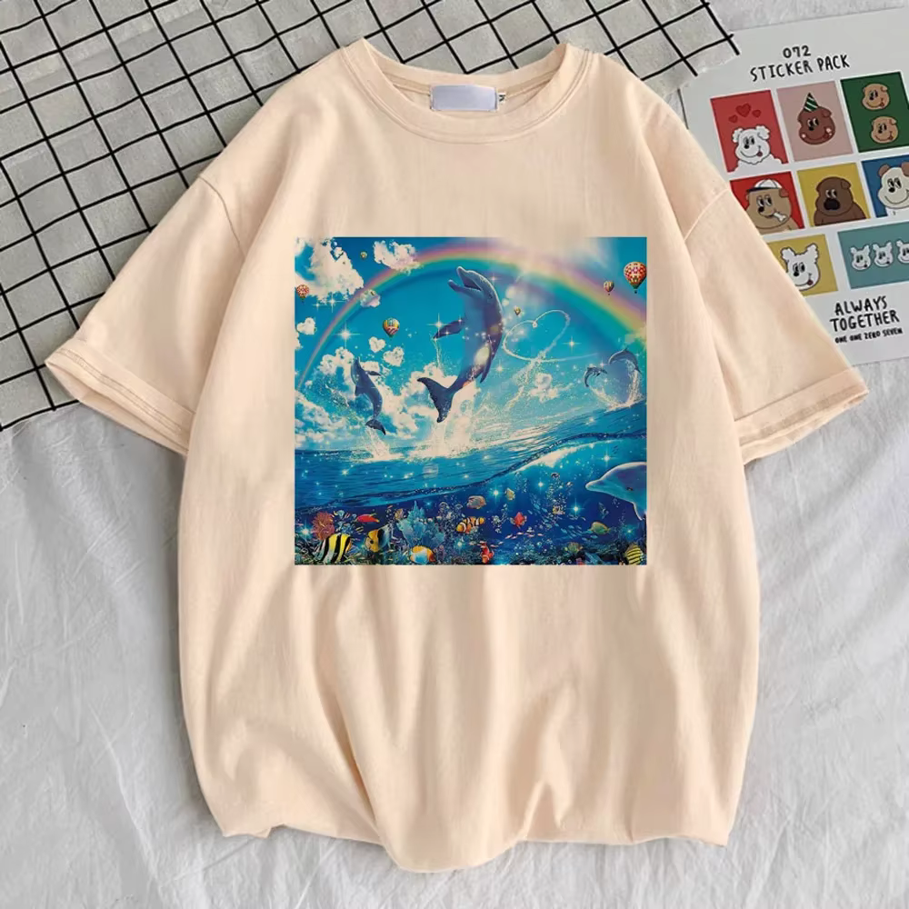 Frutiger Aero t-shirt fille graphique confortable gothique années 80 Pastel respirant t-shirt graphi